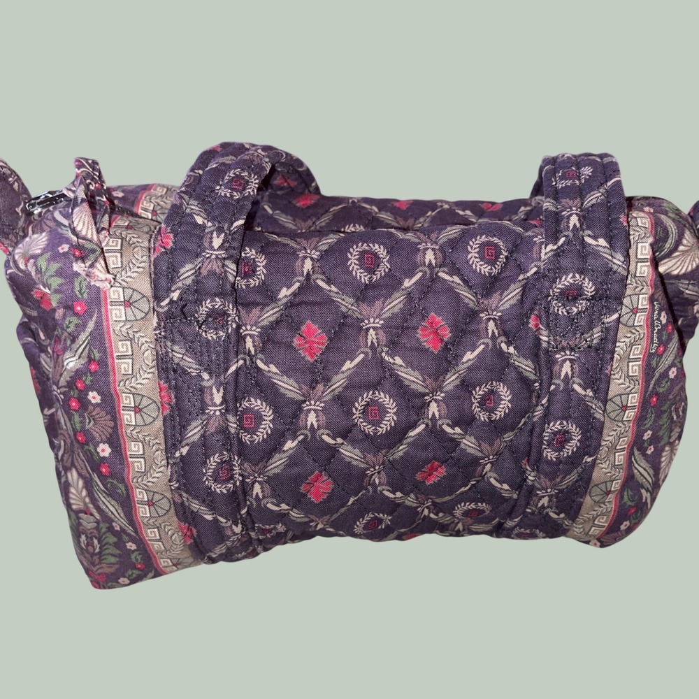 Vintage Vera Bradley Versailles Quilted Cotton Mini Duffle Bag Purple Floral